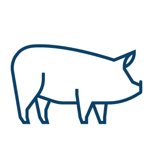 A blue pig icon symbolizing hogs.